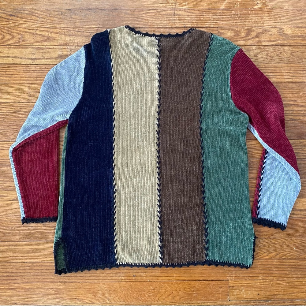 VINTAGE 90s PATCHWORK PULLOVER SWEATER - image 6